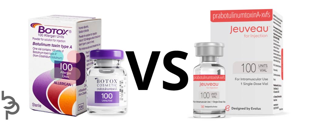 Bottle and packaging for Botox and Jeuveau.
