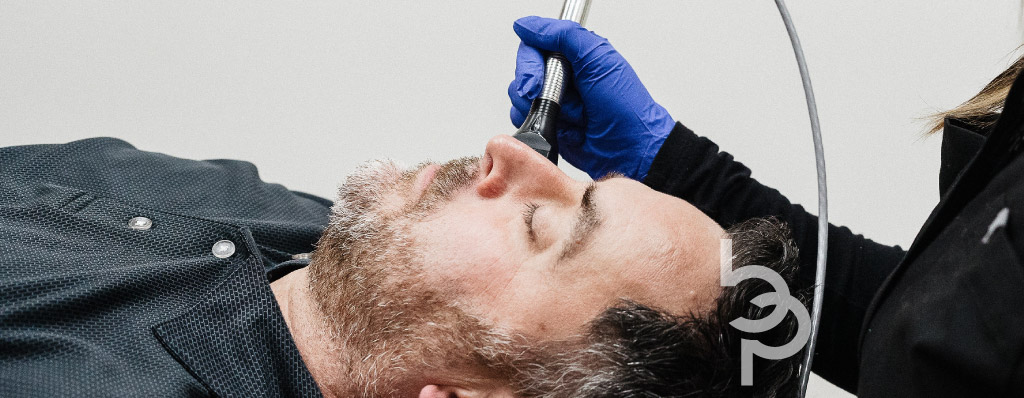 Gentleman receiving a facial at Grand Blanc Med Spa.